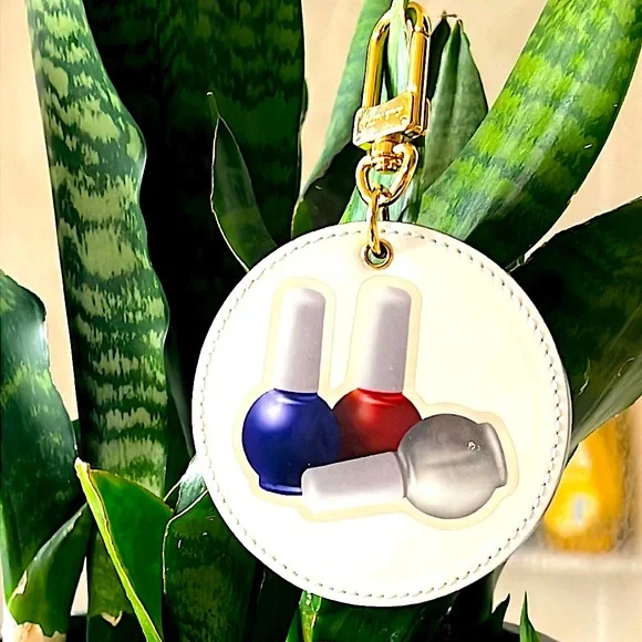 Louis Vuitton vernis nail polish keychain and bag charm in box